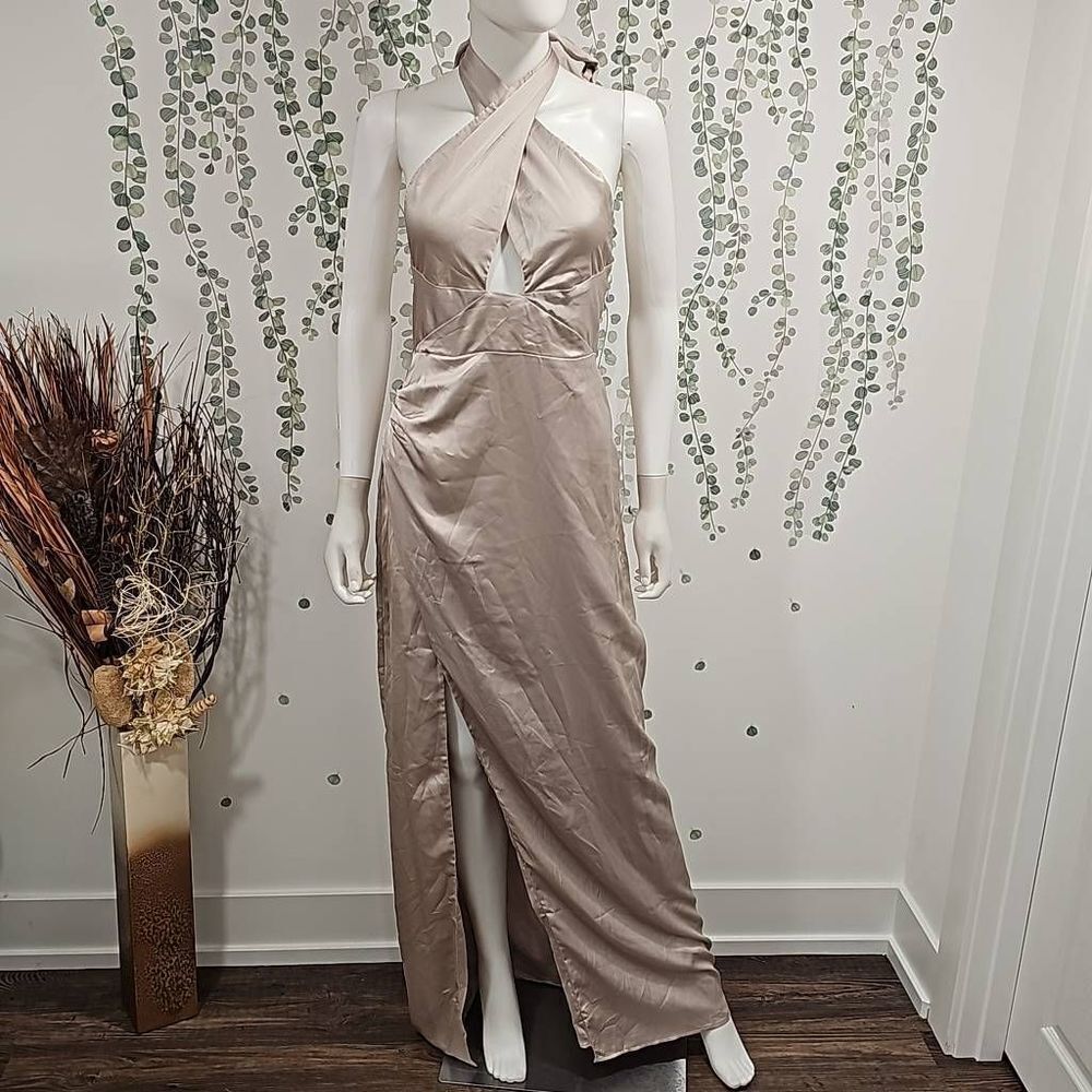 Show Me Your MuMu Adele Halter Maxi Dress Sz S - Picture 4 of 11